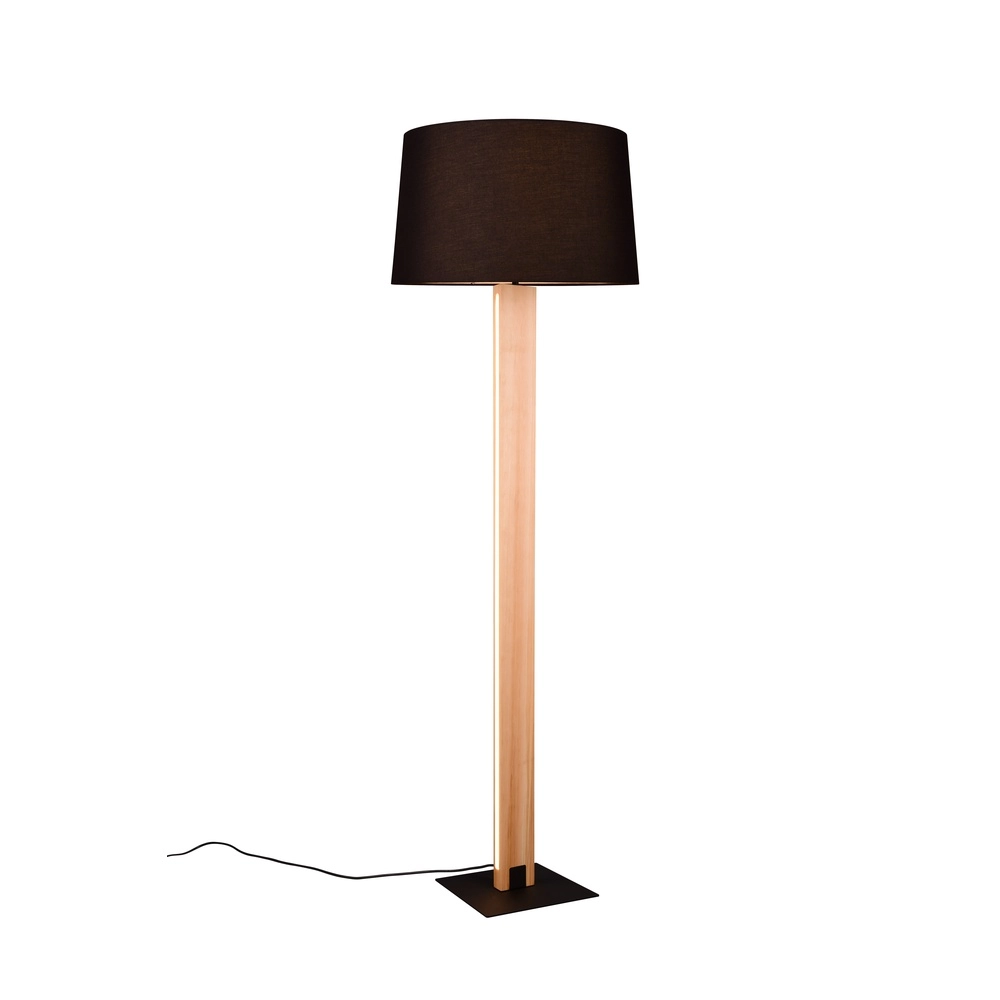 Vloerlamp Rahul design zwart met hout