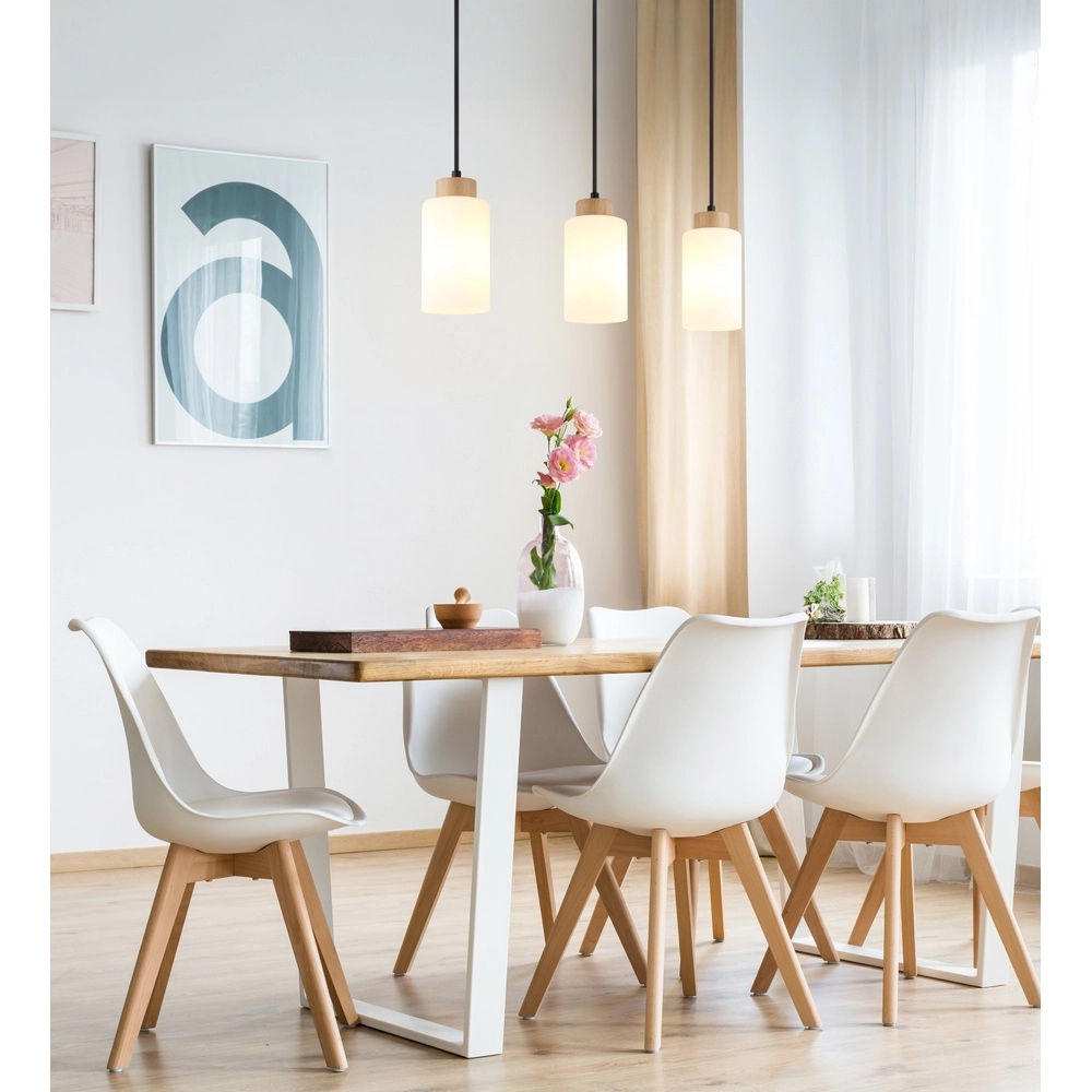 Hanglamp Rowena 3-lichts hout Globo 9007371580248