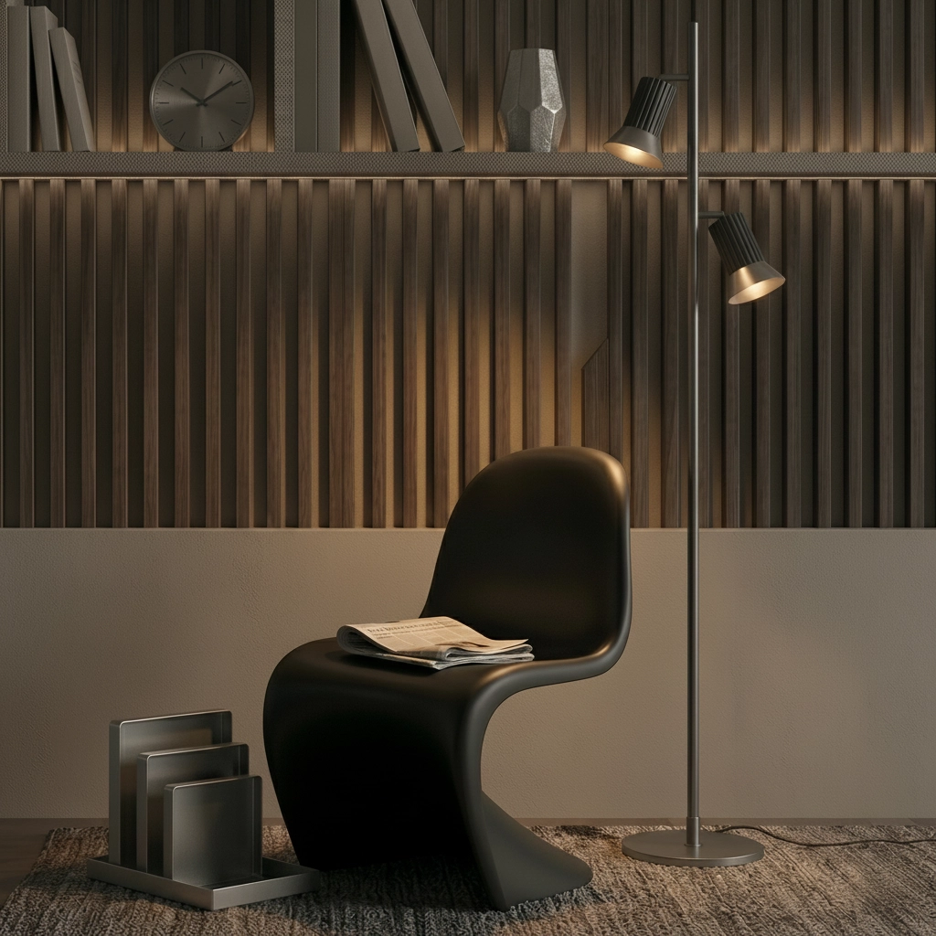 Design vloerlamp Luvia zwart met brons