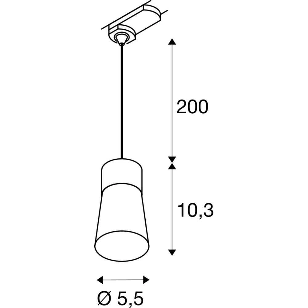 Pendel voor rail Puri 2.0 Cone wit 3-fase SLV 4024163294461