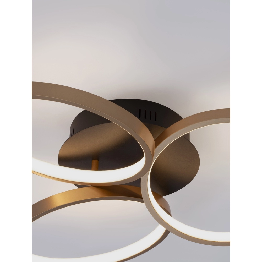 Design plafondlamp Elize zwart met goud Ø 55cm Lyora 5212017433138