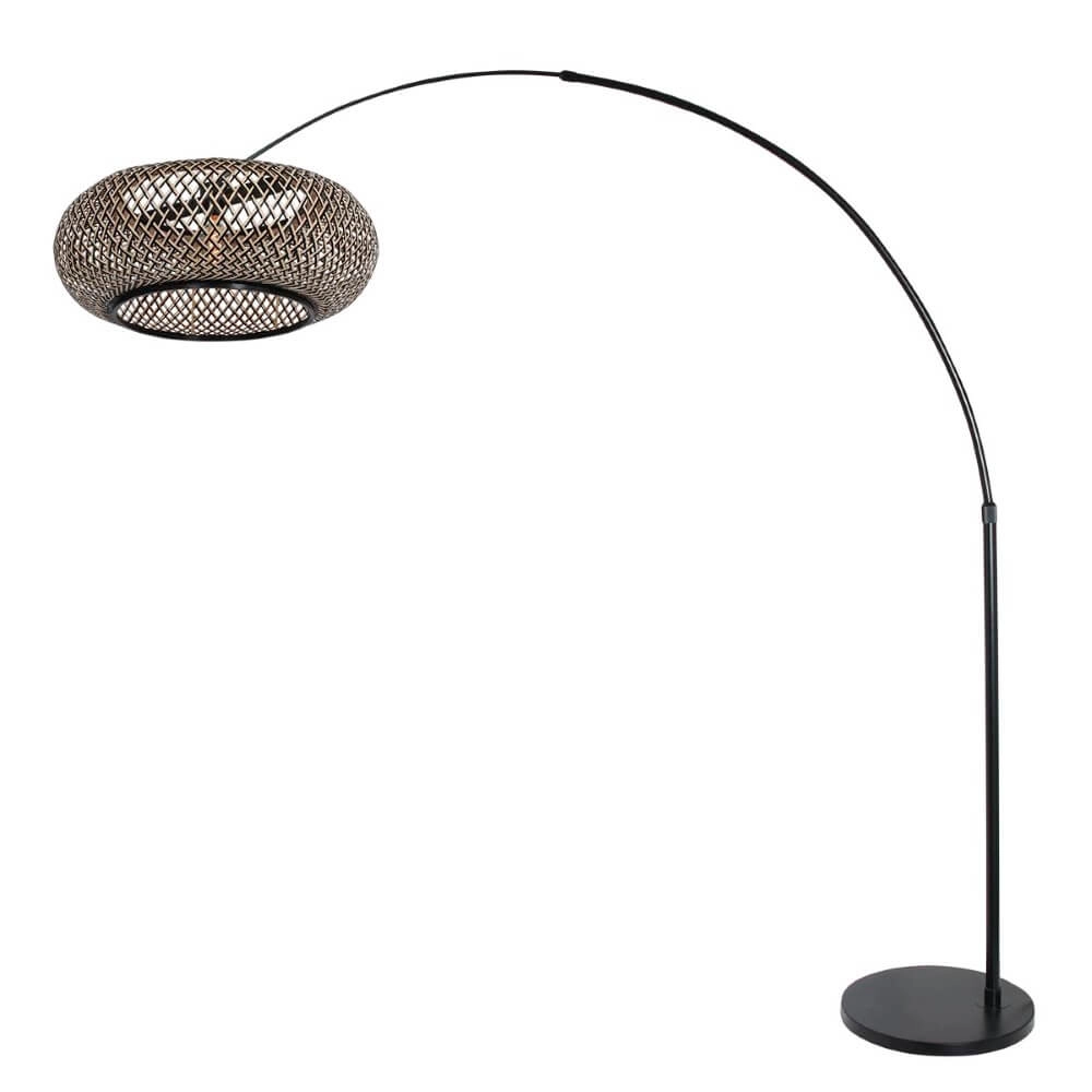 Rotan booglamp Sparkled zwart