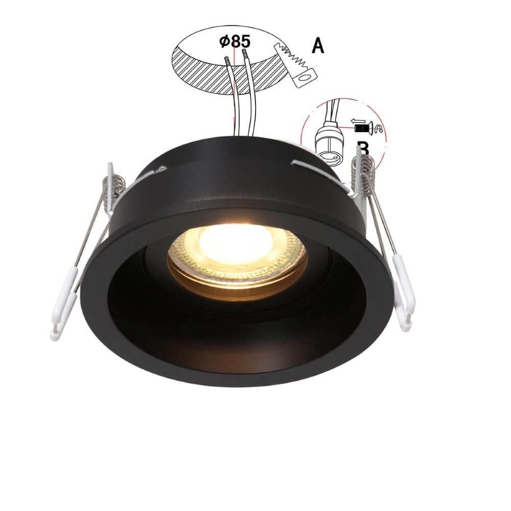 Zwarte inbouwspot Pelite spot Ø 10cm Steinhauer 8712746152685