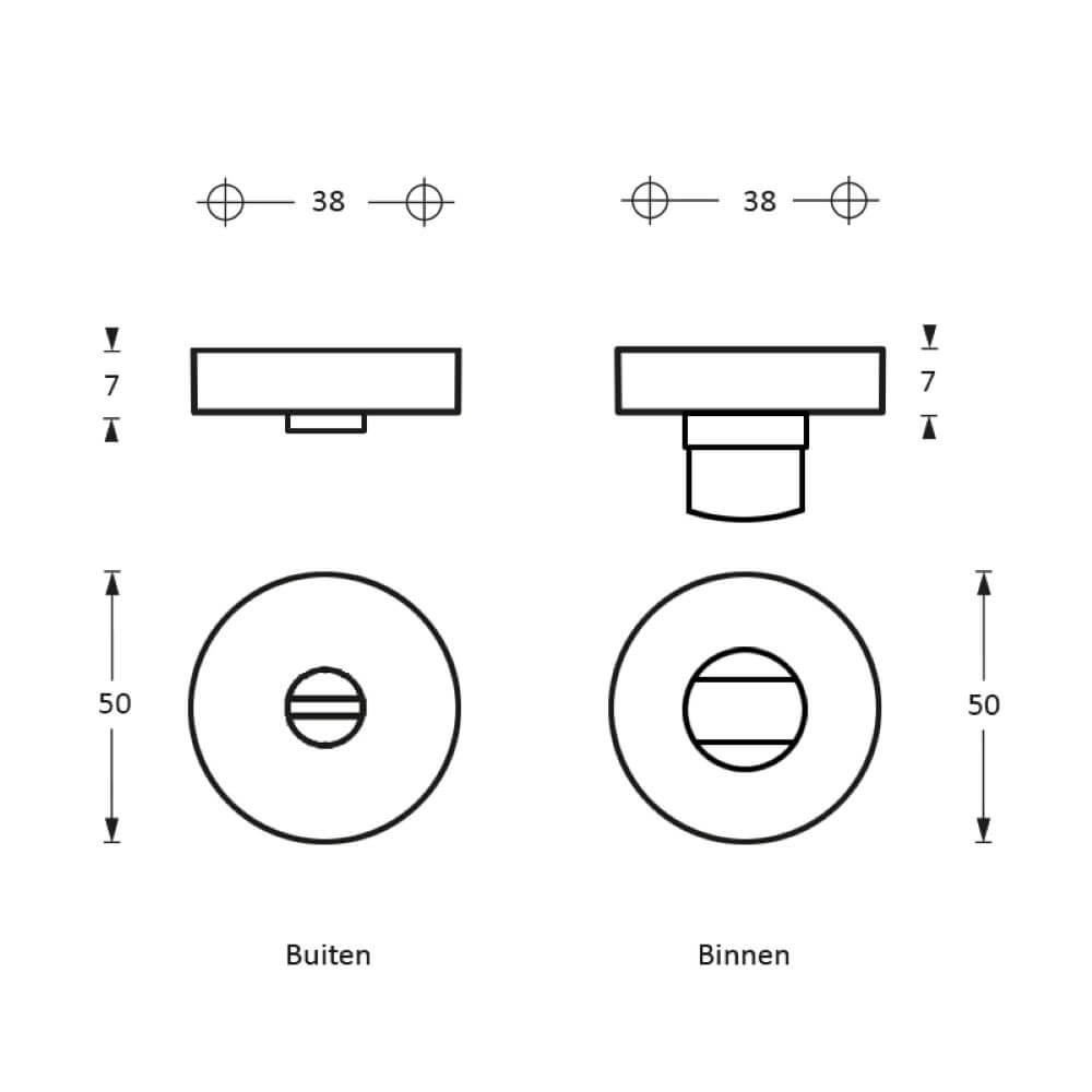 WC-sluiting Tira messing titaan PVD Intersteel 8714186149546