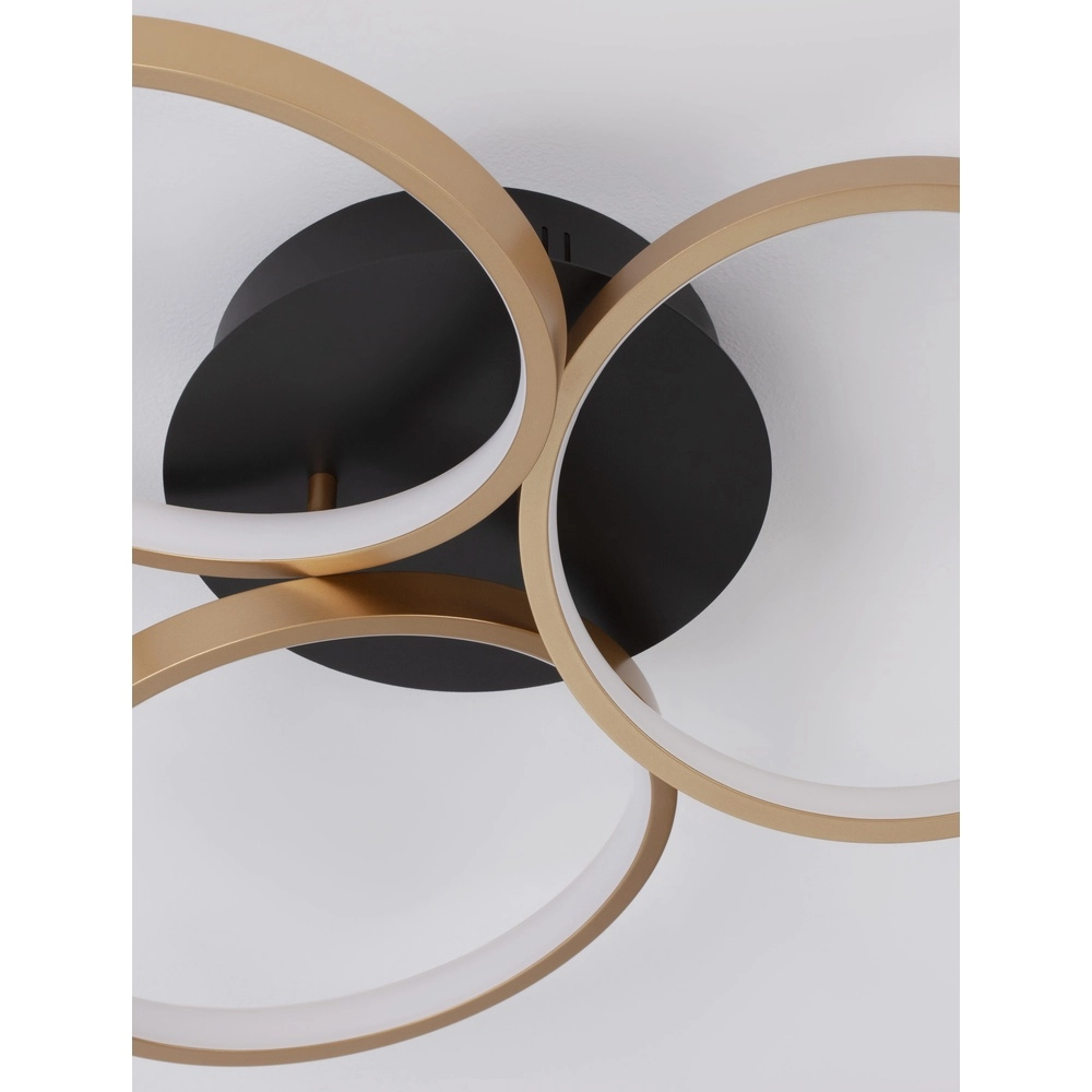 Design plafondlamp Elize zwart met goud Ø 55cm Lyora 5212017433138