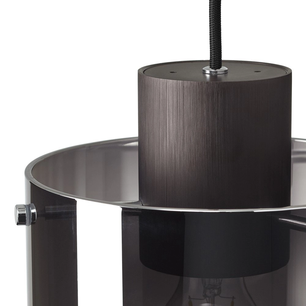 Hanglamp Beth E27 zwart met smoke glas Brilliant 4004353358470