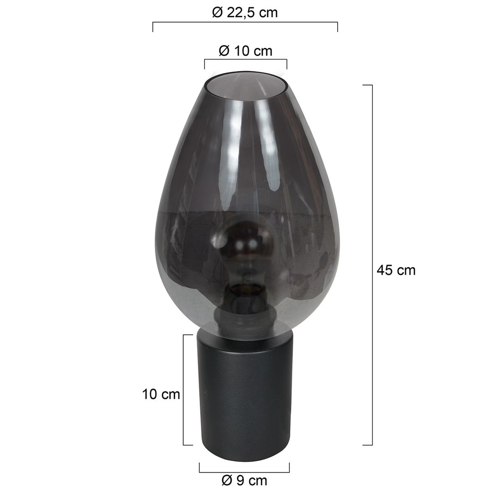 Tafellamp Bloeba smoke glas Ø 22,5cm Steinhauer 8712746181128