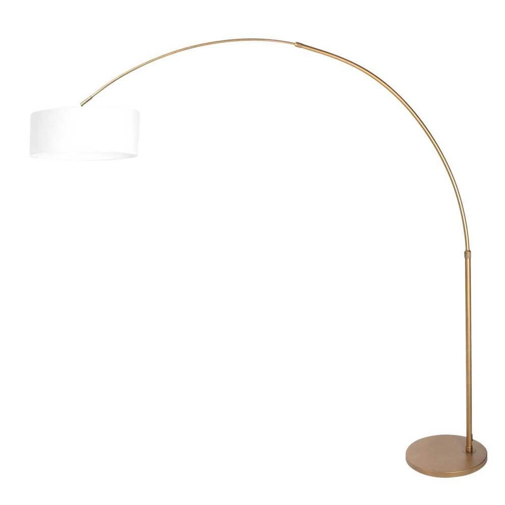 Booglamp Sparkled Light brons met grof witte kap Ø 45cm Steinhauer 8712746179859