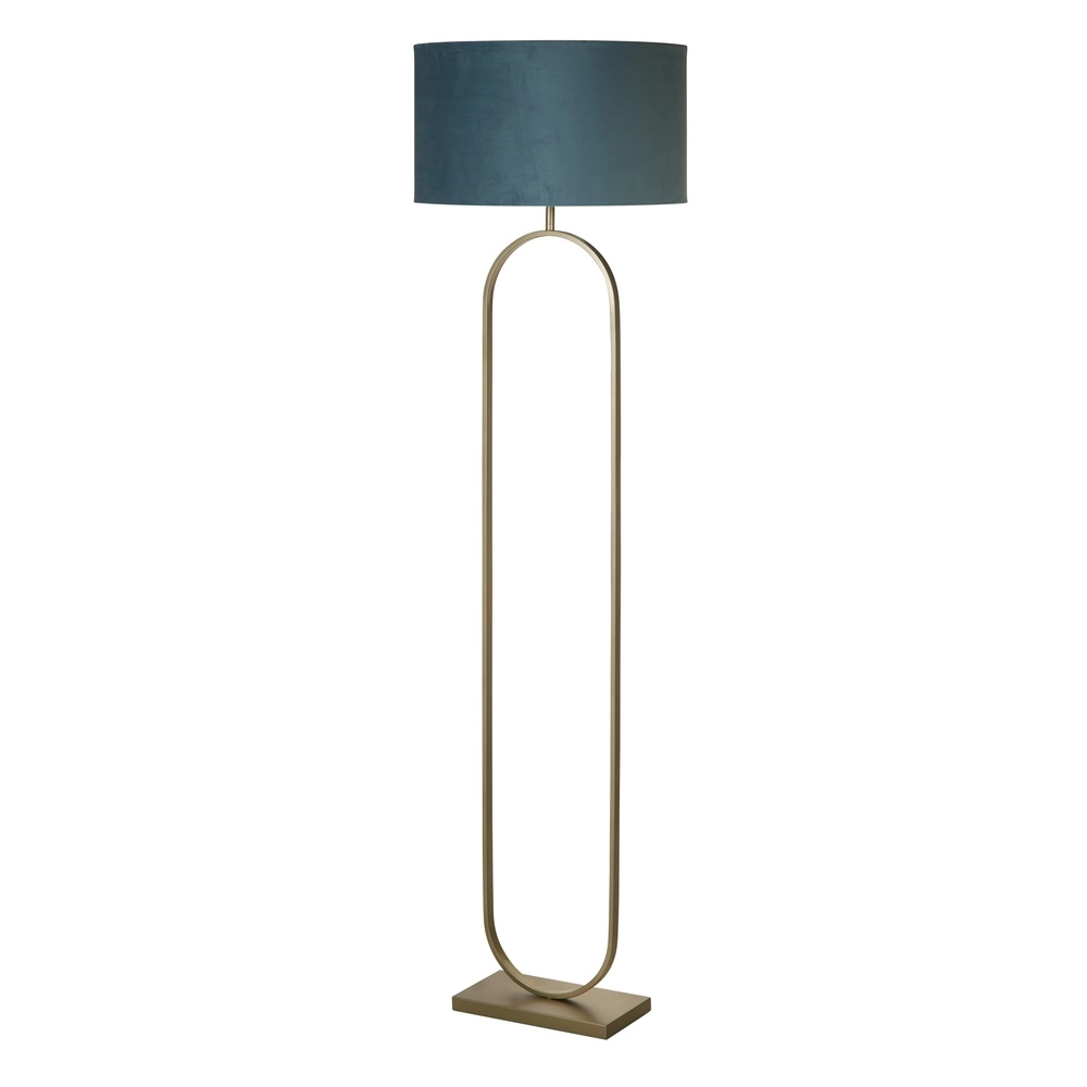 Vloerlamp Modish brons met groen blauwe kap