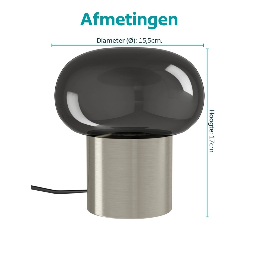 Design tafellamp Bravino nikkel Ø 15,5cm Eglo 9008606392308