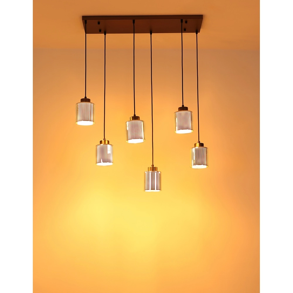 Design hanglamp Felicia gunmetal 6-lichts Globo 9007371528967