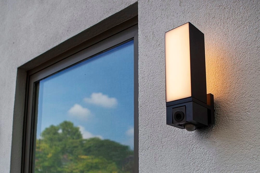 Wall lamp Cuba anthracite with camera Lutec 6939412013671