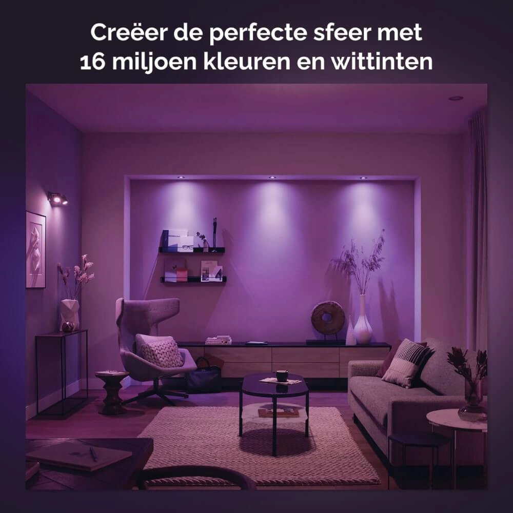 Vierkante inbouwspot Hue Centura - White and Color richtbaar wit Philips 8720169319219