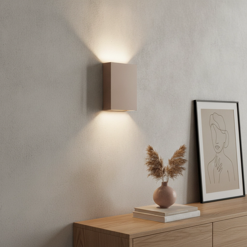 Strakke wandlamp Memphis brons geborsteld