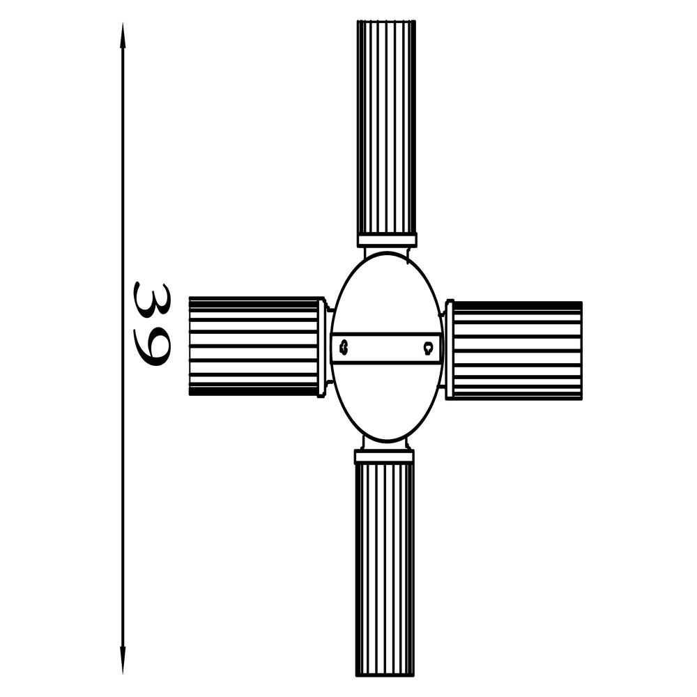 4-lichts plafondlamp Imperial zwart Searchlight 5053423299259
