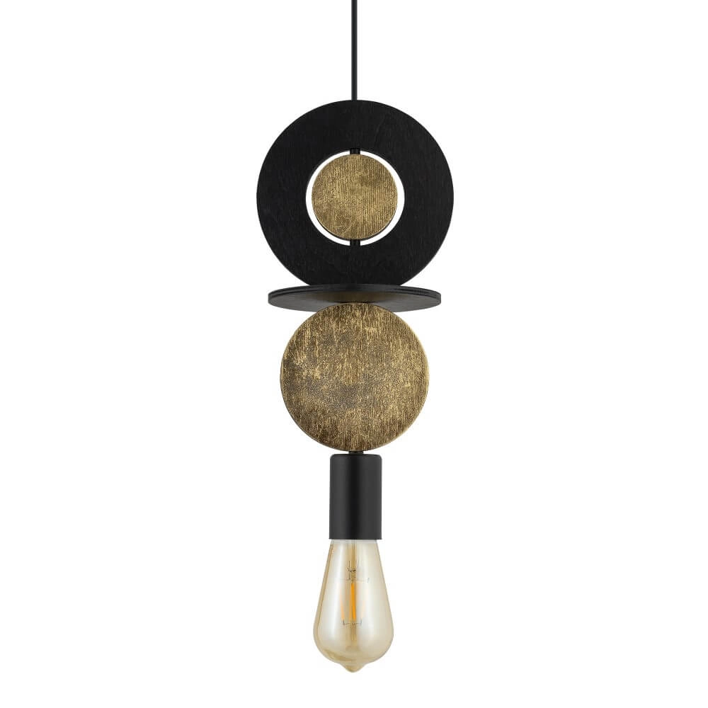Design hanglamp Drops Wood E 1-lichts zwart Lyora 5903139111775