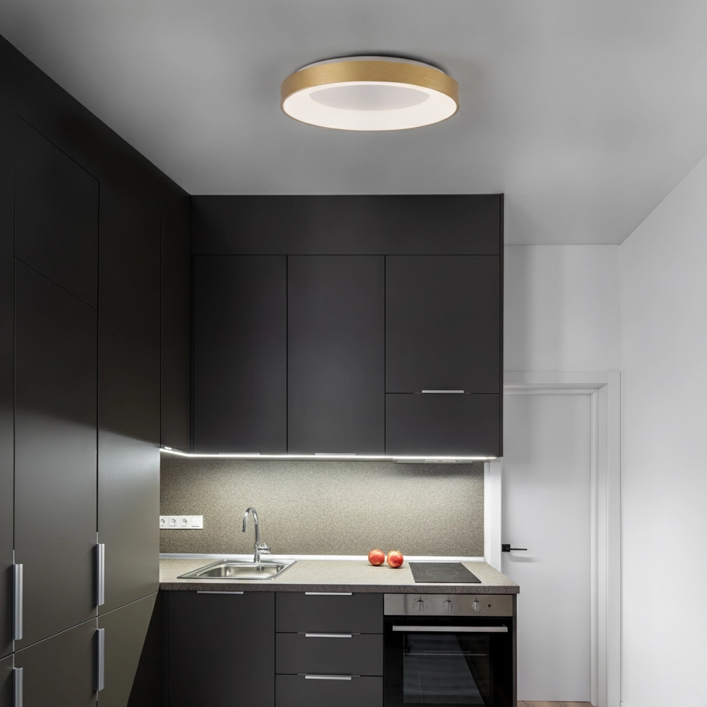 Plafondlamp Rando Thin goud Ø 60cm