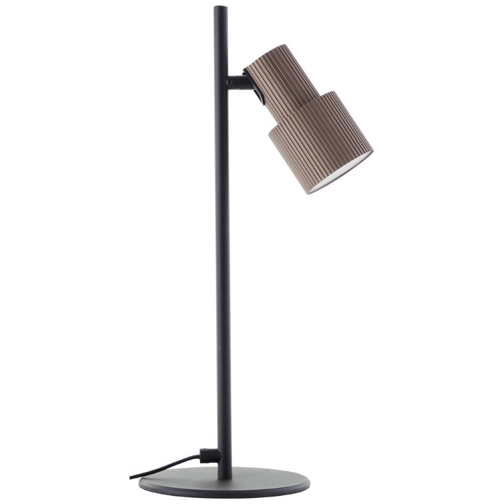 Design tafellamp Cadiz zwart met brons Brilliant 4004353446917
