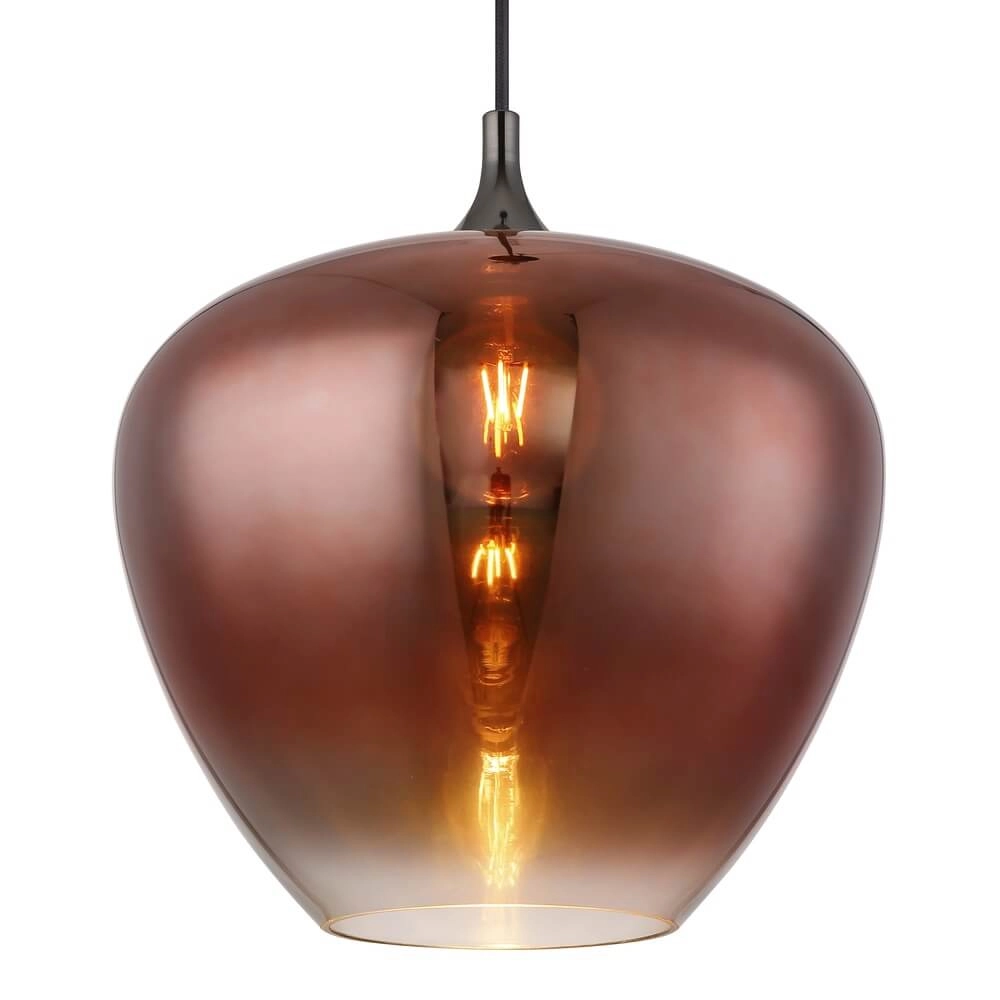 Zwarte hanglamp Maxy met rood glas Ø 40cm Globo 9007371456970