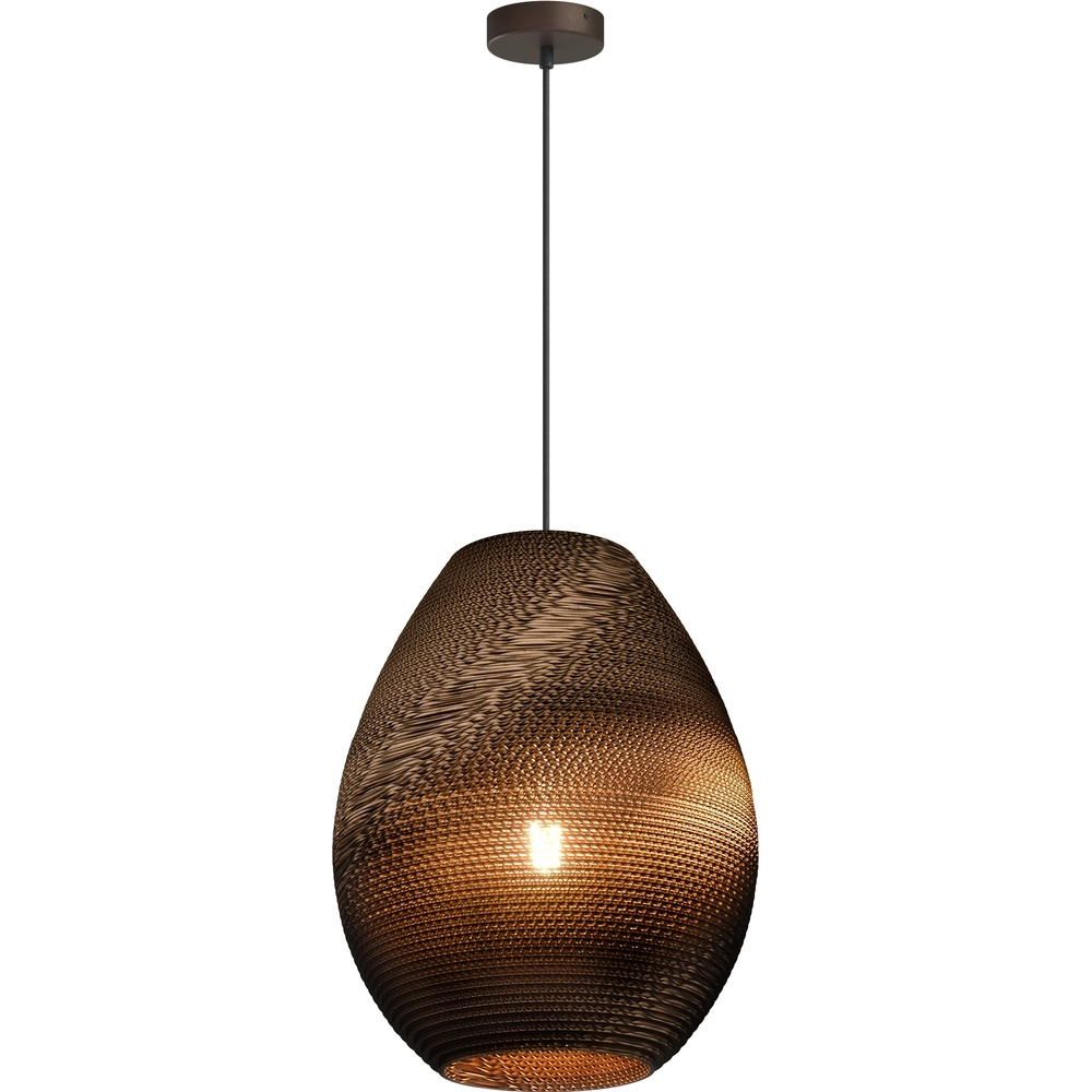 1-lichts hanglamp Carta Pineapple Think-paper cacao Ø 39cm
