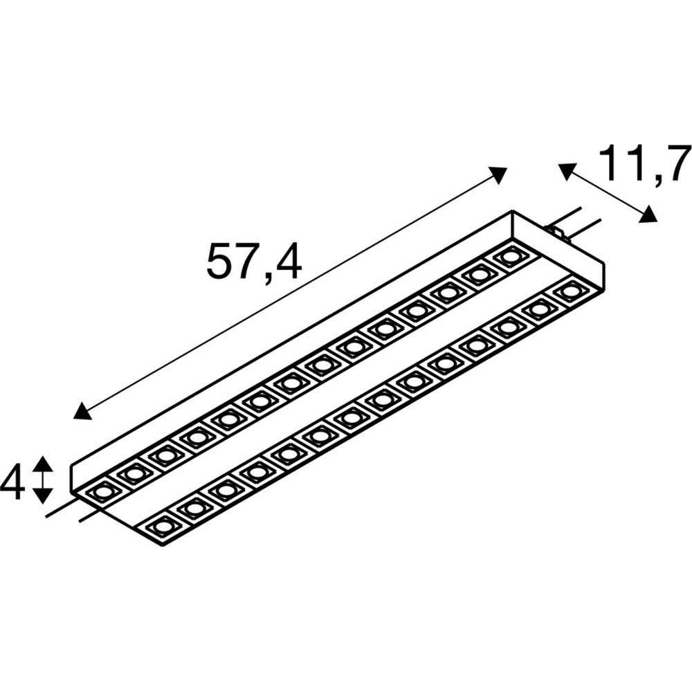 Rail armatuur 57,4cm Sight Evo dubbel 3-fase zwart 4000K SLV 4024163318693
