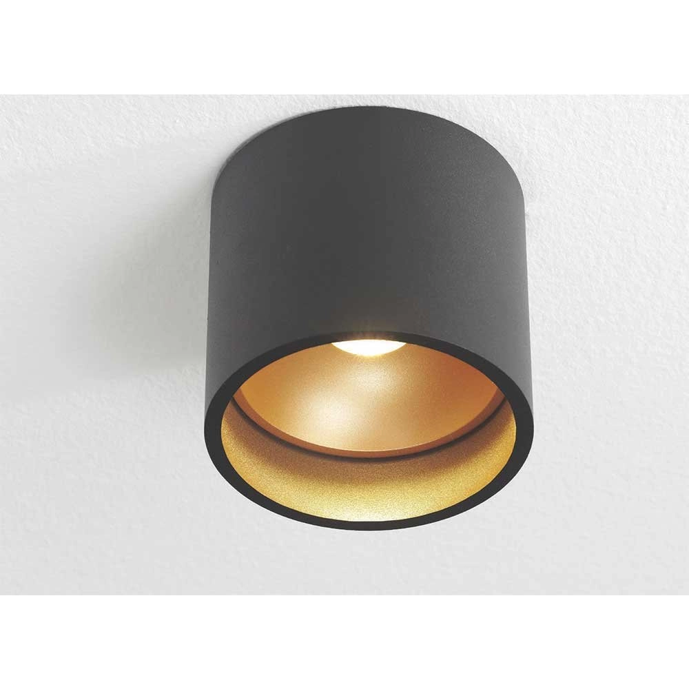 Led opbouwspot Orleans Zwart met gouden binnenkant Artdelight 8719831731978