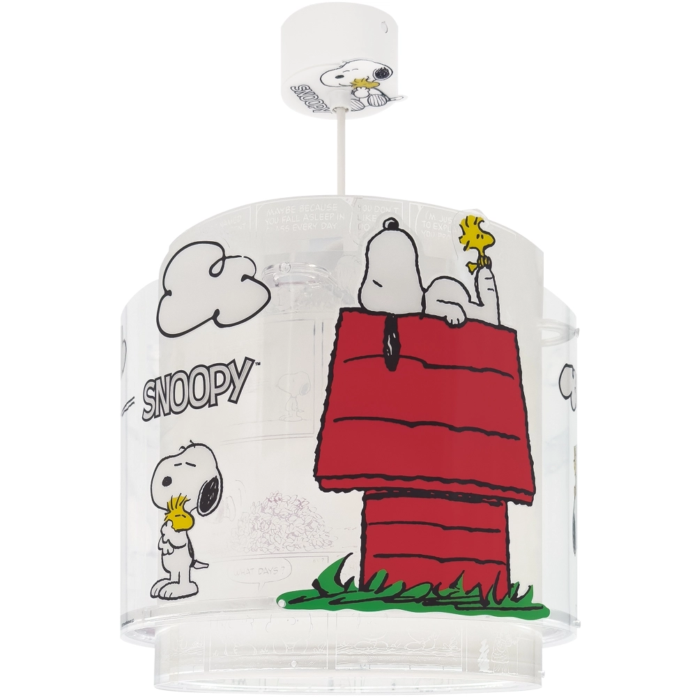 Hanglamp Snoopy wit met rood