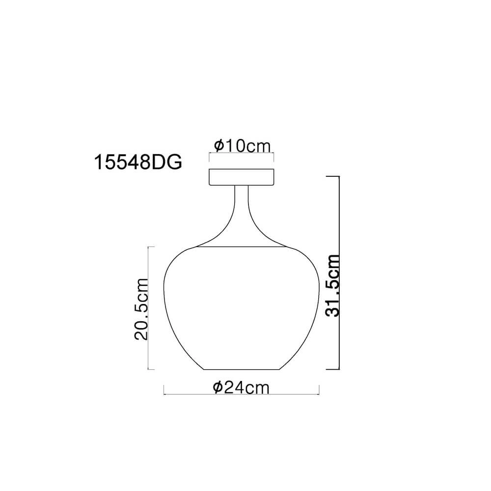 Zwarte plafondlamp Maxy met rood glas Ø 24cm Globo 9007371459964