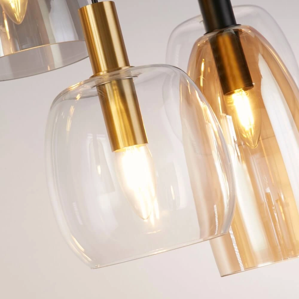 6-lichts hanglamp Divine meerdere kleuren glas Searchlight 5053423250656