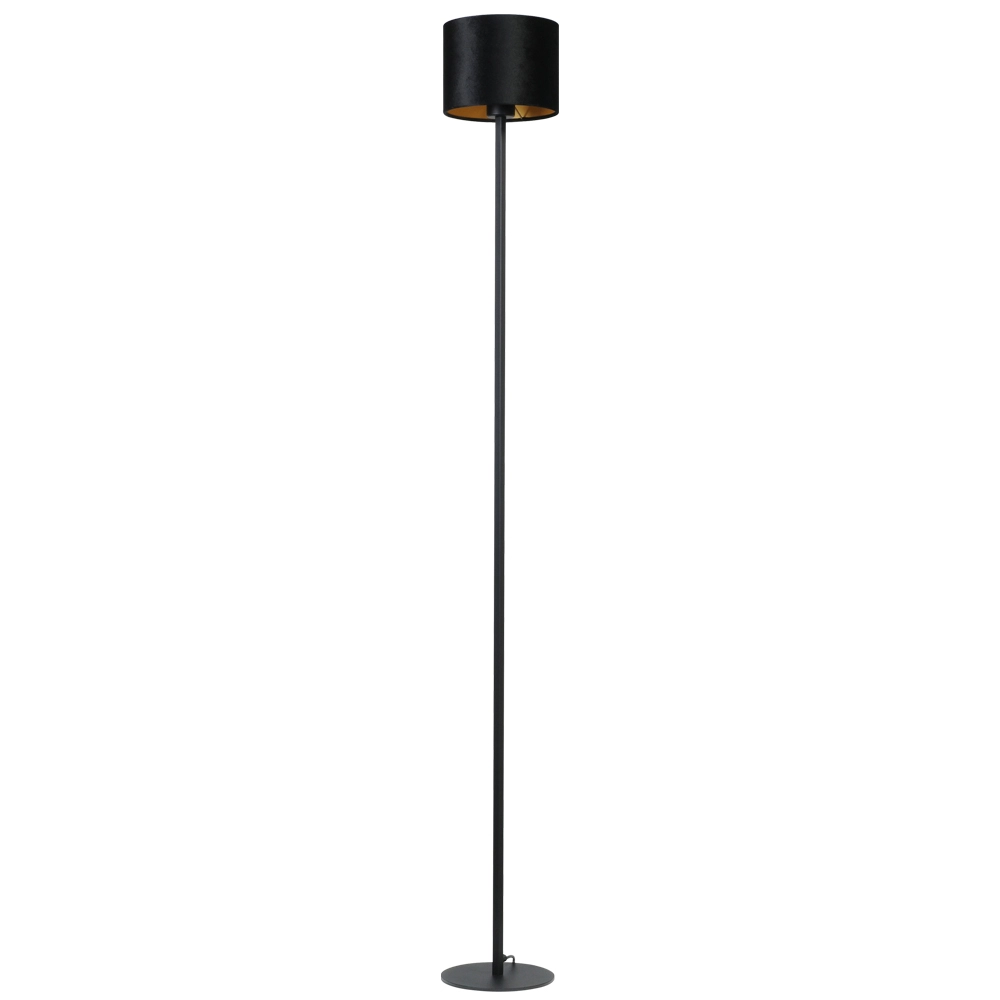 Zwarte vloerlamp Venus 175cm met zwarte lampenkap