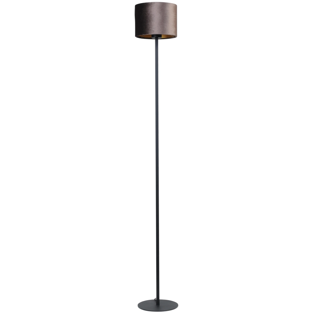Zwarte vloerlamp Venus 150cm met bruine lampenkap