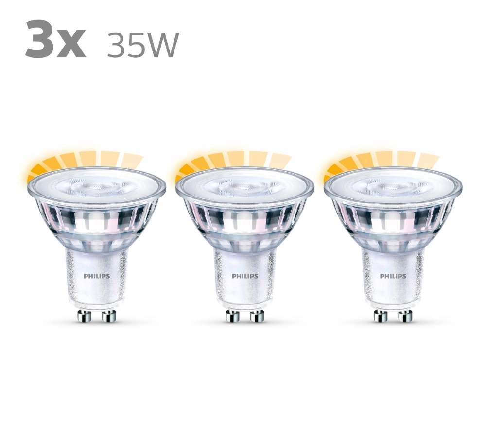 2,6W - GU10 - 2200-2700K - 230 lumen set van 3 Philips 8718699776411