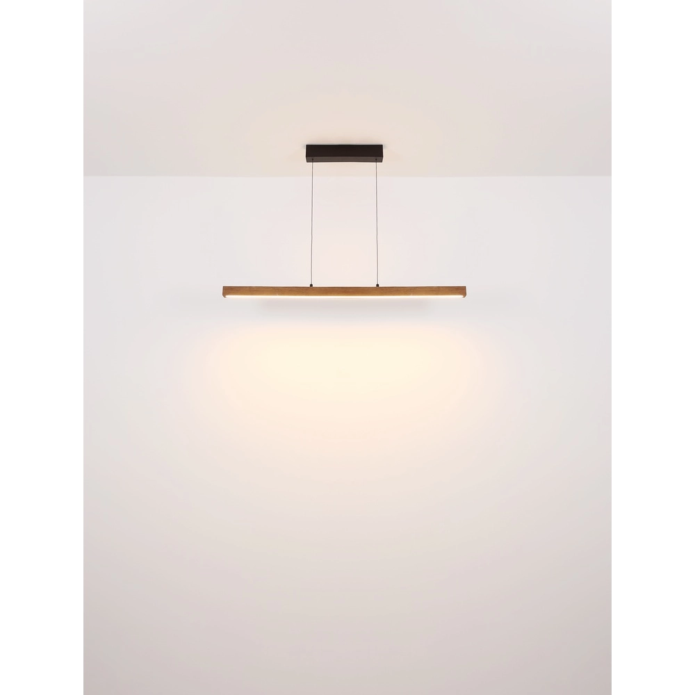 Strakke hanglamp Olivus hout 115cm Globo 9007371455683
