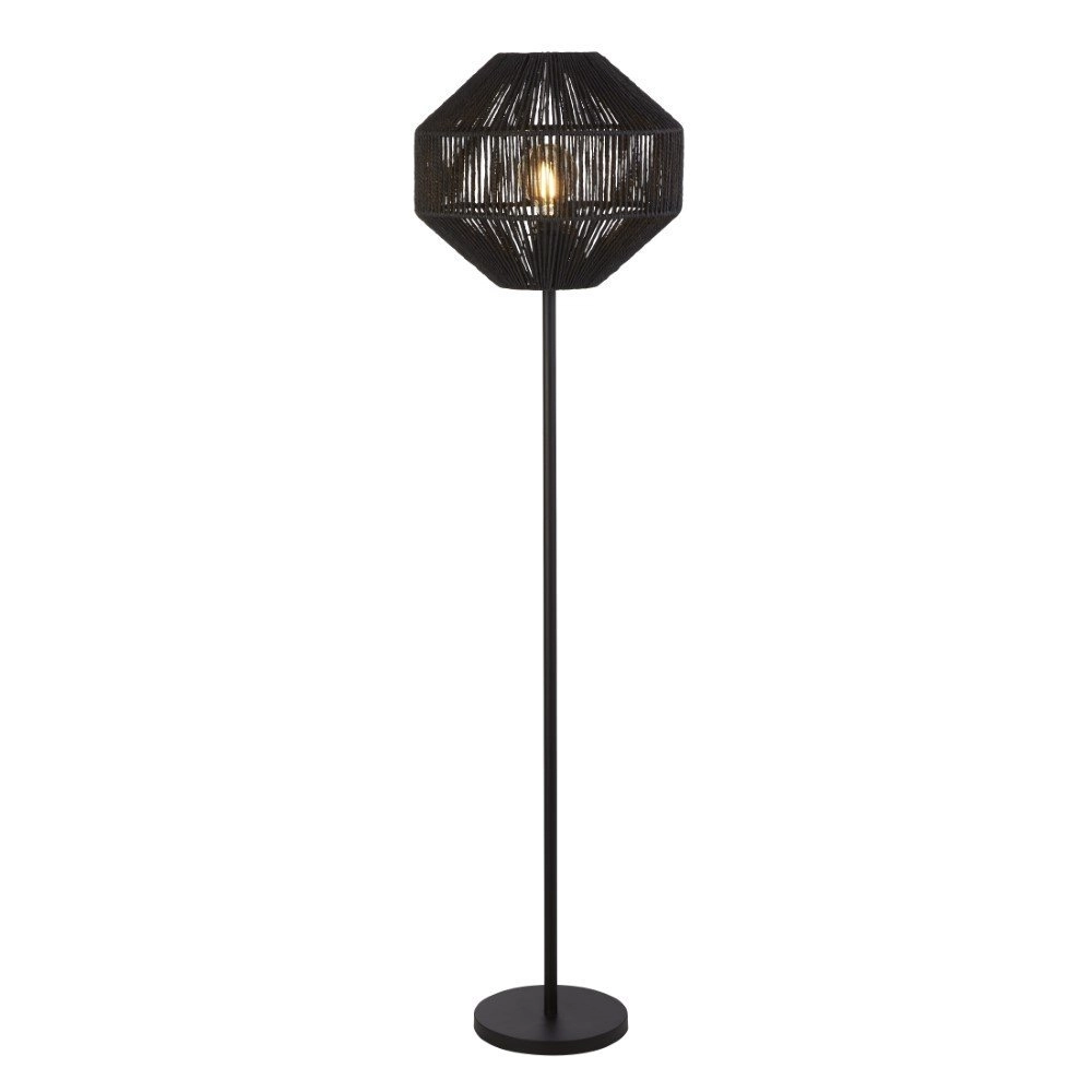 Zwarte schemerlamp Wicker Searchlight 5053423171586