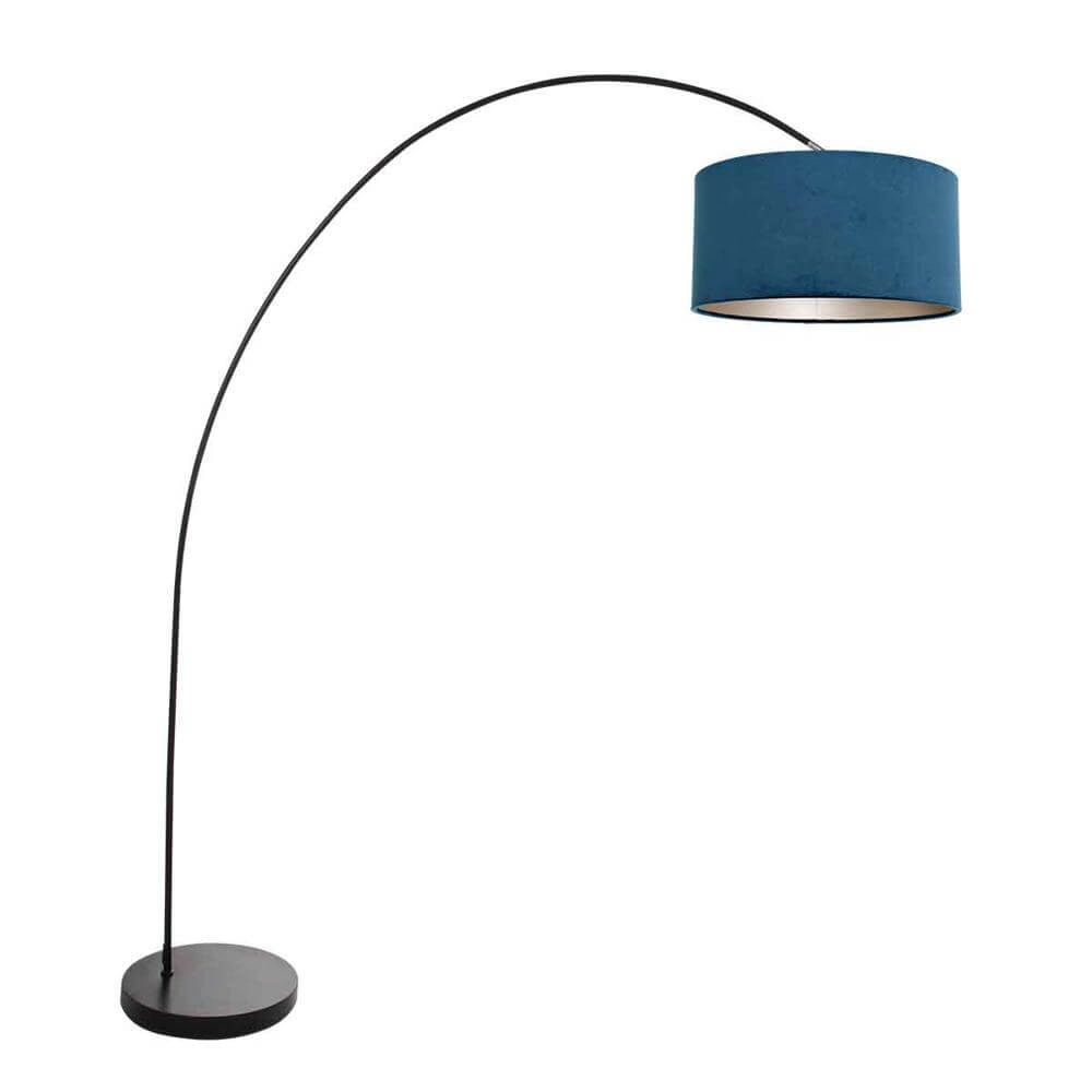 Booglamp Solva zwart met blauwe kap