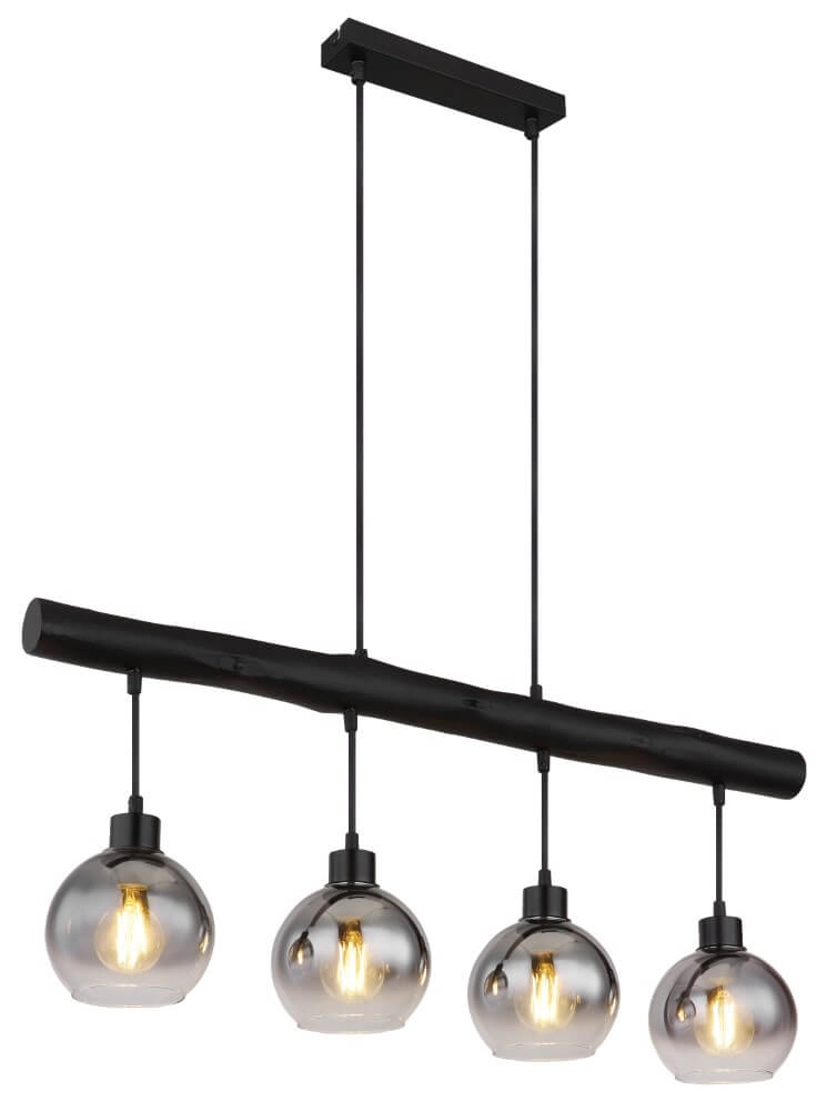 Hanglamp Moitas 4-lichts zwart