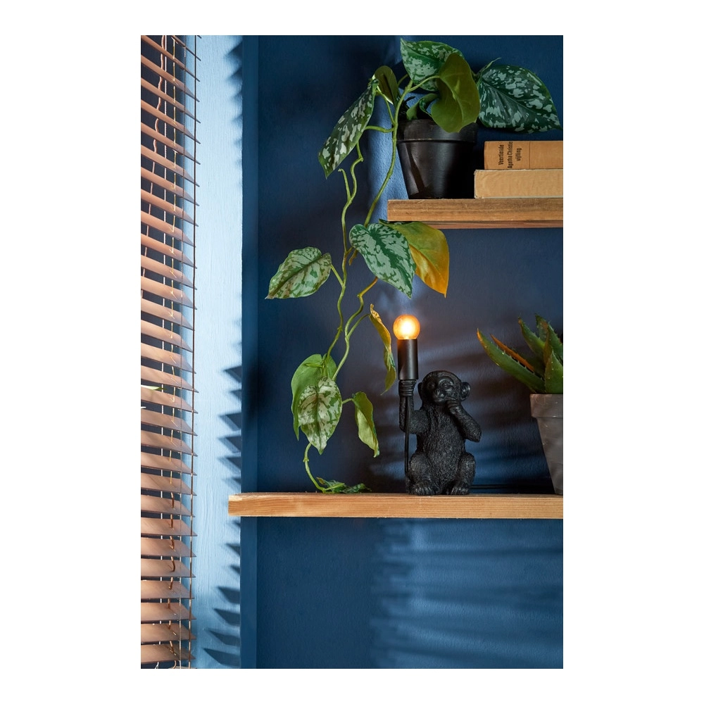 Tafellamp aapje Monkey zwart 23,5cm Light & Living 8717807605384