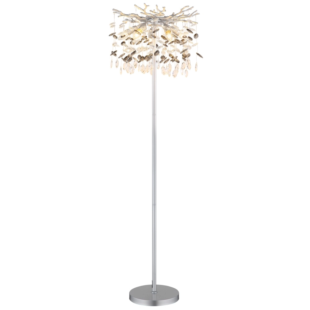 Vloerlamp Queena zilvergrijs Ø 46cm