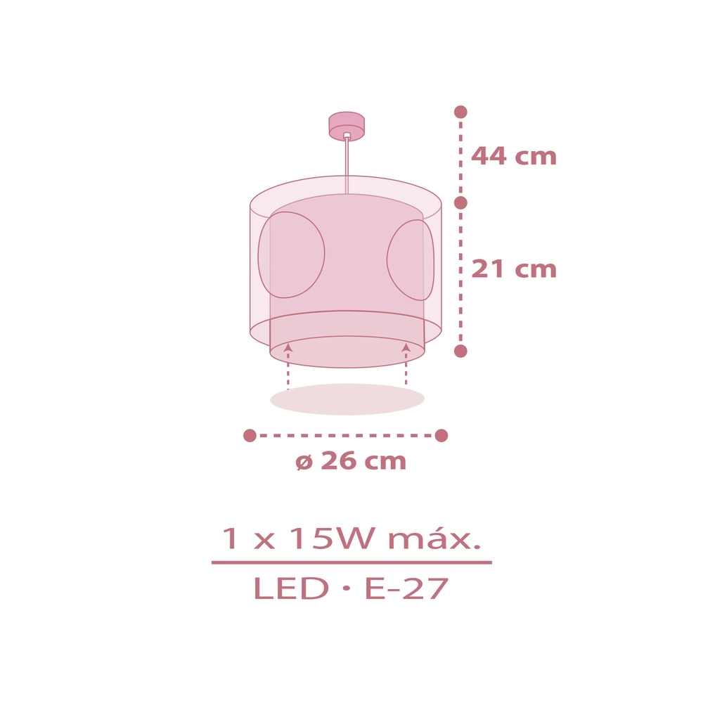 Hanglamp Princess Dance roze glow in the dark Dalber 8420406002743