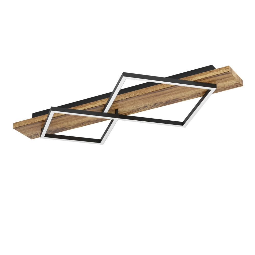 Design plafondlamp Boyal zwart met donker hout