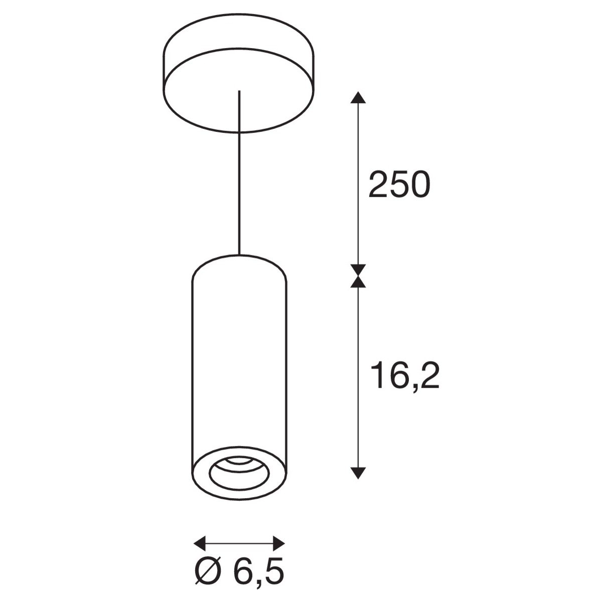 Led hanglamp Numinos Pendel 6,5cm wit SLV 4024163243018