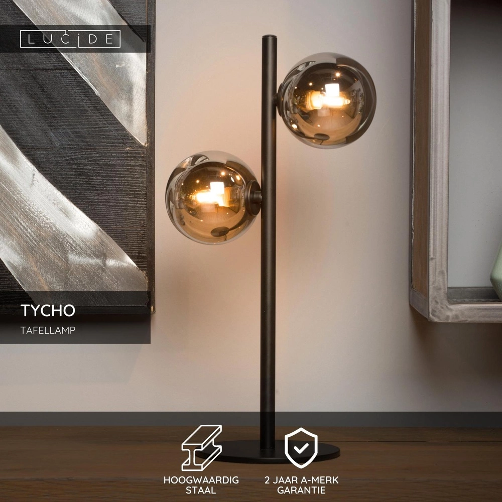 Tafellamp Tycho zwart Lucide 5411212450975