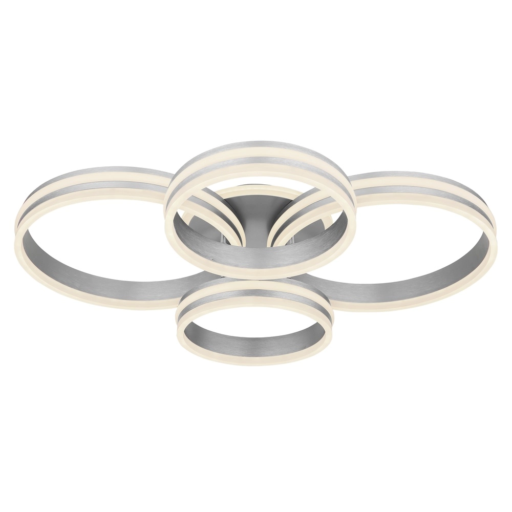 Plafondlamp Rubio grijs 4 ringen
