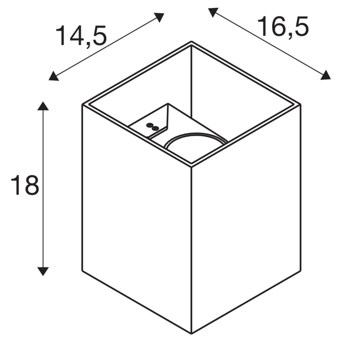 Up- & downlighter Rusty Square 18cm roestbruin SLV 4024163248006