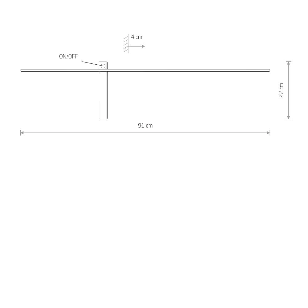 Led muurverlichting Impulse Led M 91cm Lyora 5903139811699