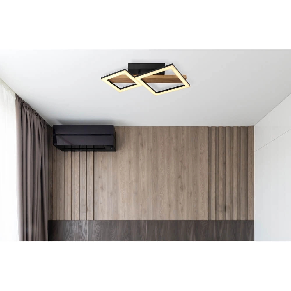 Moderne plafondlamp Dustin zwart 48cm Globo 9007371445103