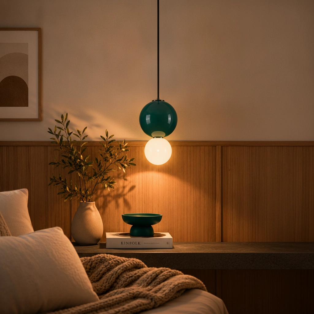 Hanglamp Noesis Ø 18cm groen met wit