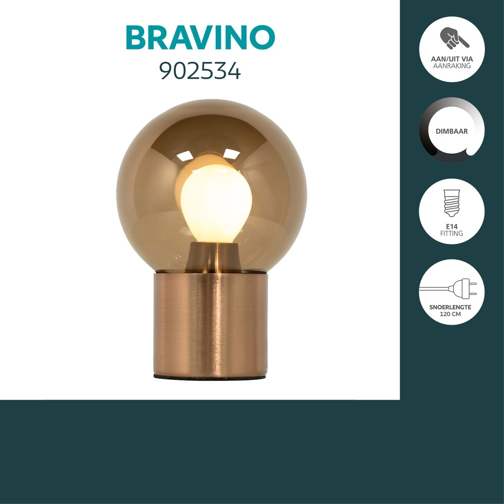 Design tafellamp Bravino koper brons Eglo 9008606392285