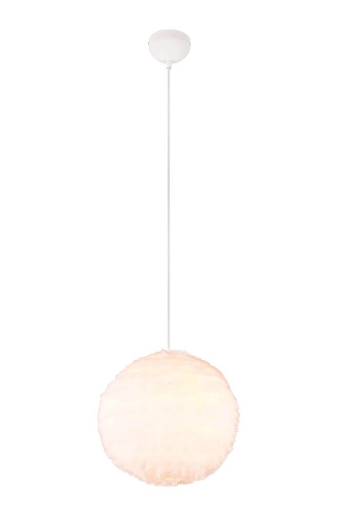 Stoffen hanglamp Furry crème Ø 35cm Trio 4017807600087