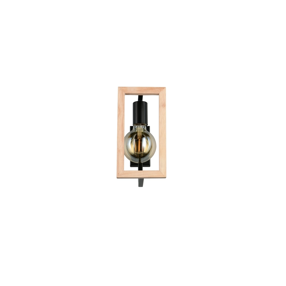 Design wandlamp Bano zwart met hout Trio 4017807670899